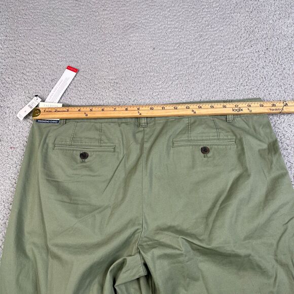 Talbots Weekend Chinos Pants Womens 16  Green High Rise Cotton Blend Super Soft - Picture 9 of 14